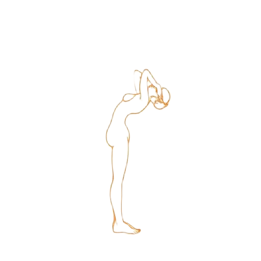 Continuous line drawing of backbend pose — city wellness illustration
