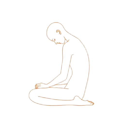 Continuous line drawing of contemplative figure — body rub privacy policy