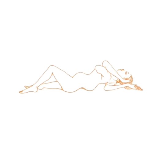 Continuous line drawing of side-resting silhouette — city wellness illustration