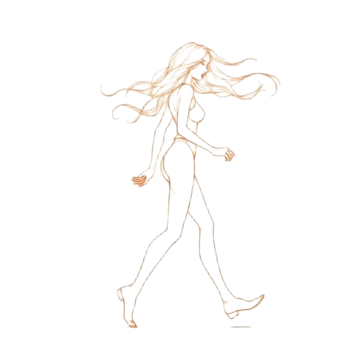 Continuous line drawing of walking figure — continue to body rub booking
